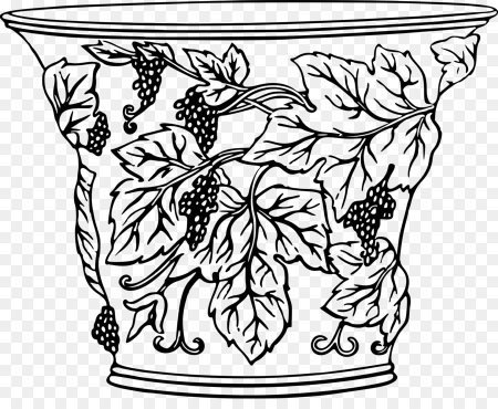Эскиз горшка для цветов