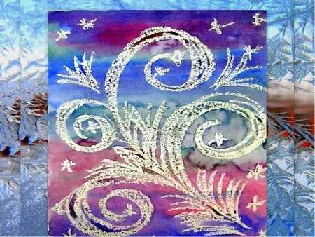 Узоры на окне рисование