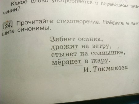 Найдите в стихотворении синонимы