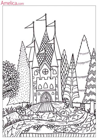 Раскраска сказочный городок