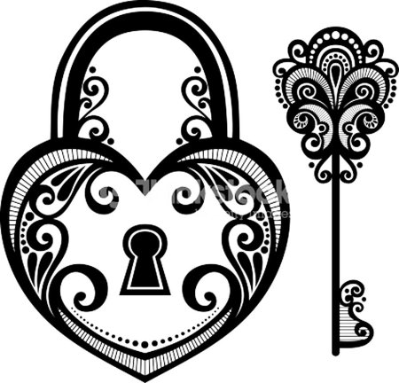 Трафарет замок и ключ