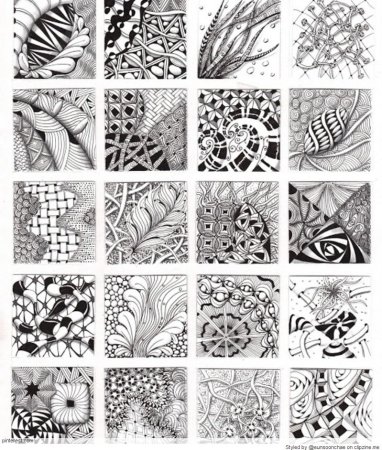 Дудлинг и Зентангл узоры и техники