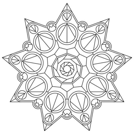 Геометрические мандалы для раскрашивания
