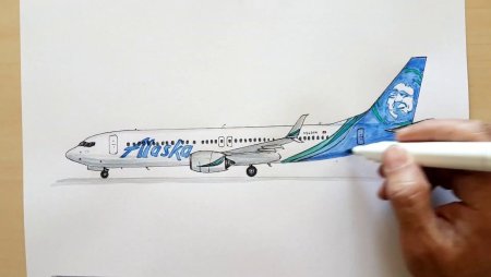 Рисунок самолета Боинг 737