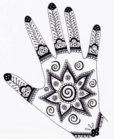 Трафарет для мехенди рука