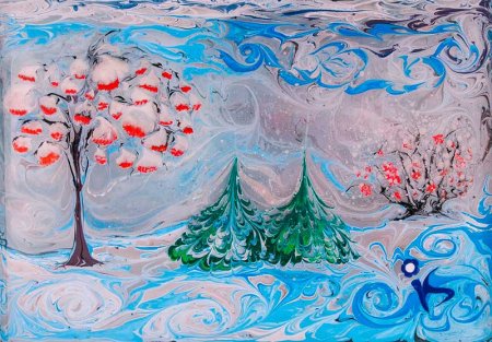 Техники рисования для детей зима