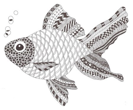 Зентангл и дудлинг рыбы