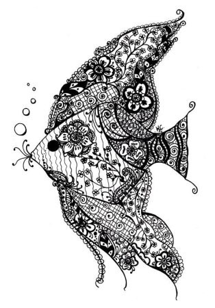 Стилизованная рыба в графике