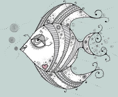 Зентангл рыбка