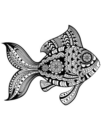 Золотая рыбка Зентангл