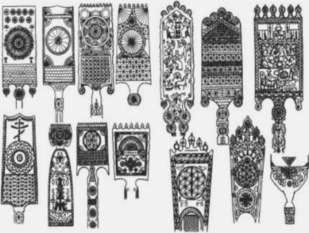 Онежская роспись прялки