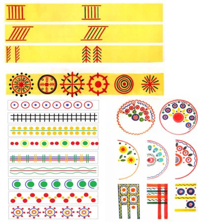 Элементы росписи филимоновской игрушки