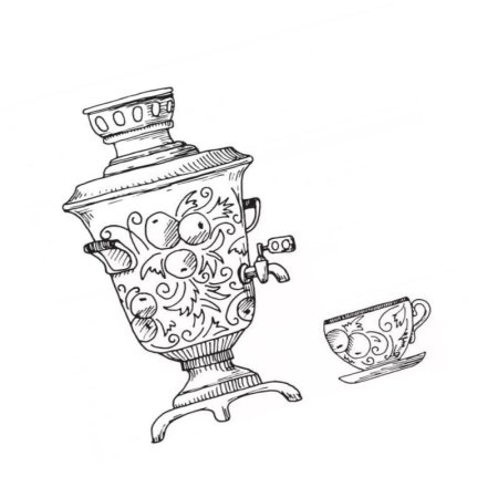 Самовар расписной раскраска