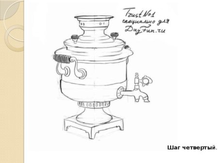Контур самовара для раскрашивания