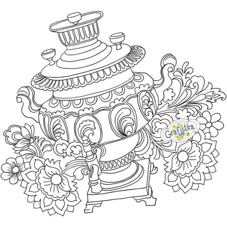 Самовар контур сбоку