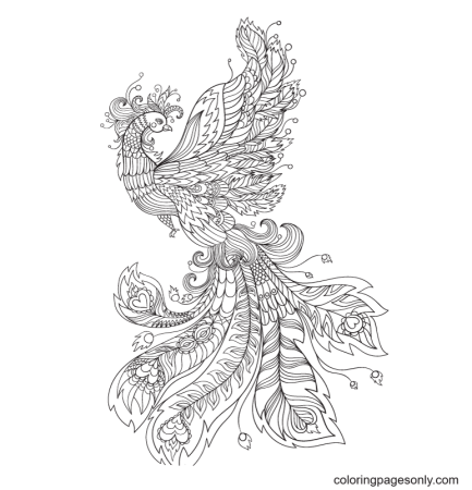 Мандала птица Феникс