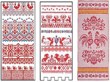 Узоры на старинном полотенце