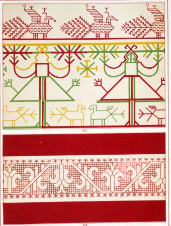 Древнерусские узоры на полотенцах