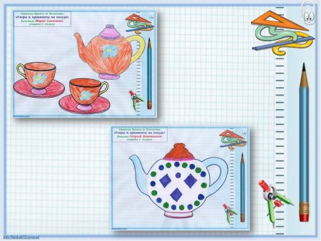 Рисунок посуды с орнаментом по математике