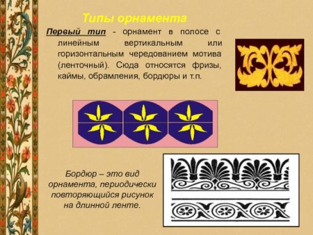 Основные мотивы в орнаменте