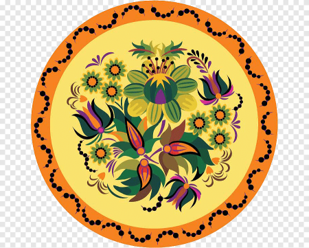 Хохломская роспись орнамент в круге