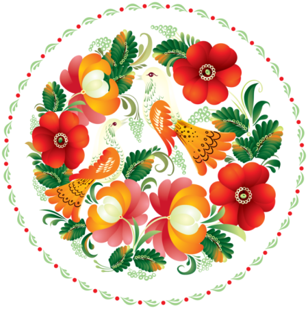 Цветочный орнамент в круге