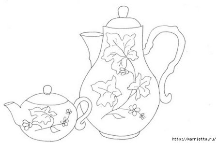 Трафарет чайный сервиз