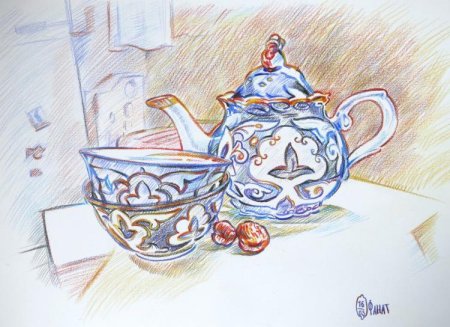 Рисунок на тему чаепитие