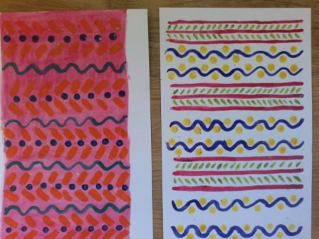 Красивый полосатый коврик рисование