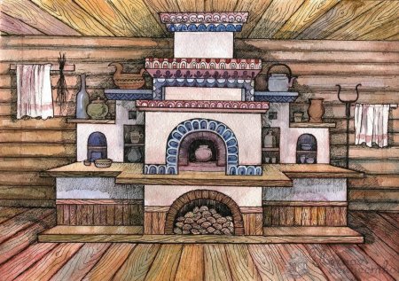 Иллюстрация русской печи