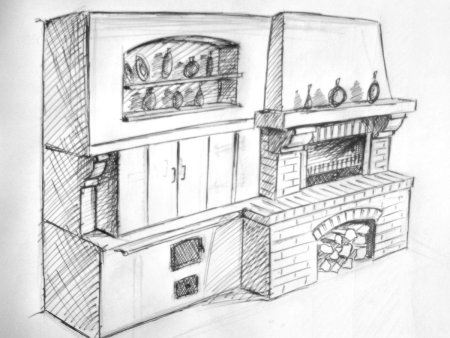 Русская печь эскиз