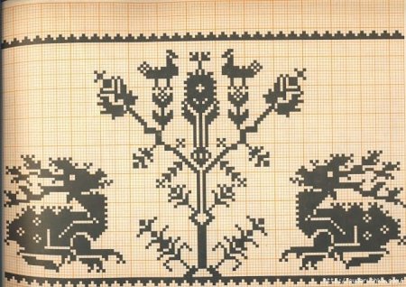 Монохромная счетная вышивка