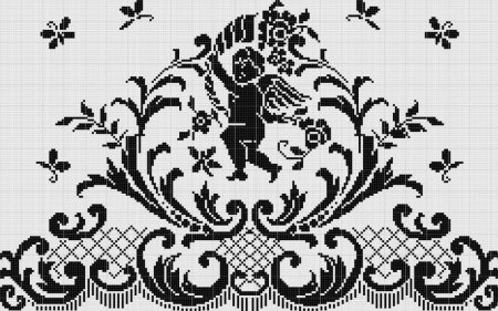 Монохромная вышивка крестом