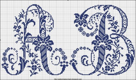 Монограмма крестиком