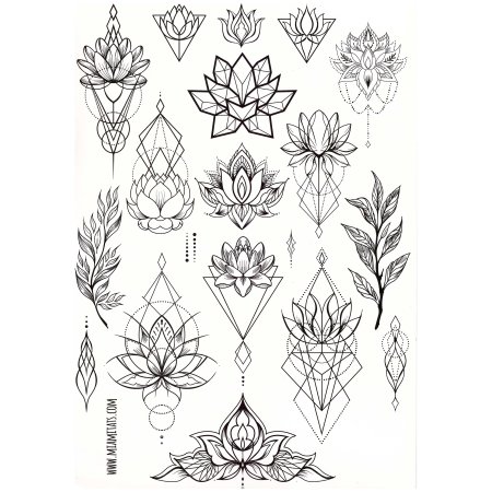 Тату в стиле Минимализм Лотос