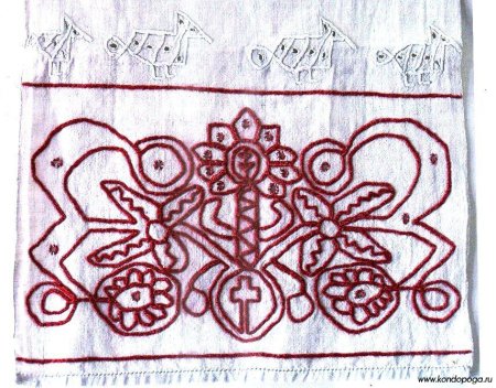 Карельские узоры на полотенце