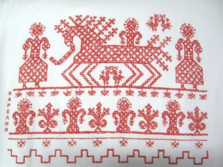 Антропоморфный орнамент народная вышивка