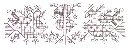 Эскиз по мотивам народной вышивки