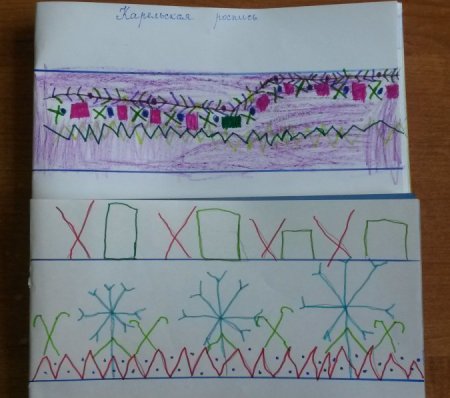 Занятие рисование Карельские узоры