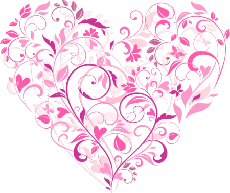 Розовый орнамент на белом фоне