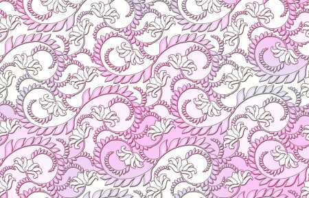 Розовый орнамент на белом фоне