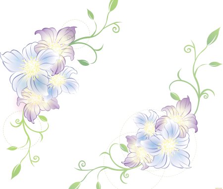 Цветочный узор на прозрачном фоне