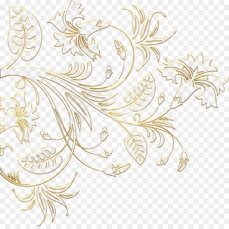 Цветочный орнамент на белом фоне