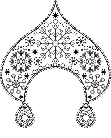 Русский кокошник раскраска