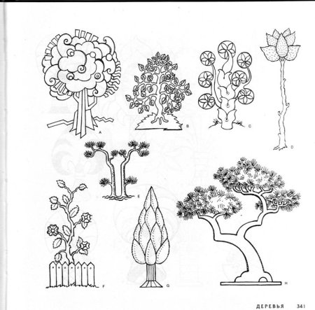 Декоративное дерево рисунок