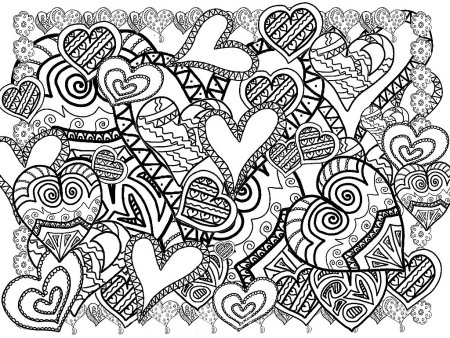 Раскраска антистресс сердечко