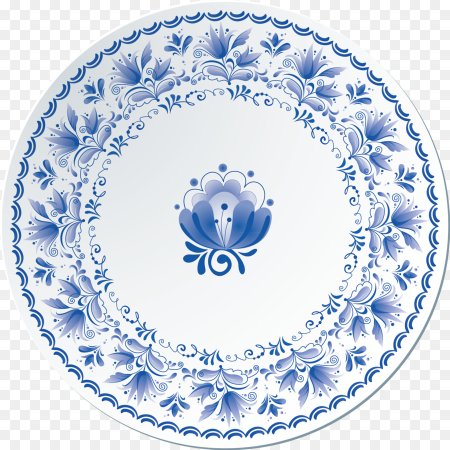 Узор Гжель на тарелке