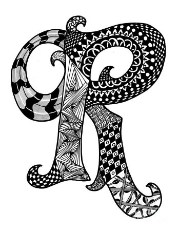 Раскраска антистресс буквы