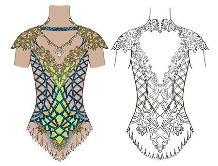 Трафареты для гимнастических купальников