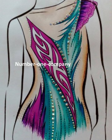 Купальник для художественной гимнастики рисовать